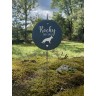 Plaque ronde commémorative funéraire pour chien en ardoise personnalisable pour planter en terre