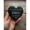Coeur funéraire en ardoise naturelle pour rendre hommage à un proche disparu Coeur funéraire en ardoise naturelle pour rendre hommage à un proche disparu