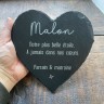 Coeur funéraire en ardoise naturelle pour rendre hommage à un proche disparu Coeur funéraire en ardoise naturelle pour rendre hommage à un proche disparu