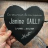 Coeur funéraire en ardoise naturelle pour rendre hommage à un proche disparu Coeur funéraire en ardoise naturelle pour rendre hommage à un proche disparu