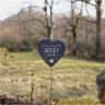 Coeur commémoratif en ardoise personnalisable pour planter en terre