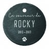 Plaque ronde commémorative en ardoise personnalisable pour planter en terre