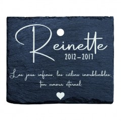Plaque rectangle commémorative en ardoise personnalisable pour planter en terre