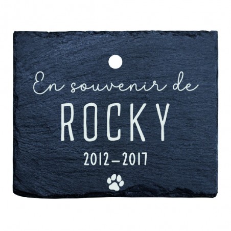 Plaque rectangulaire commémorative en ardoise personnalisable pour planter en terre