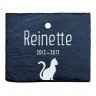 Plaque funéraire rectangulaire en ardoise pour chat – Gravure personnalisée