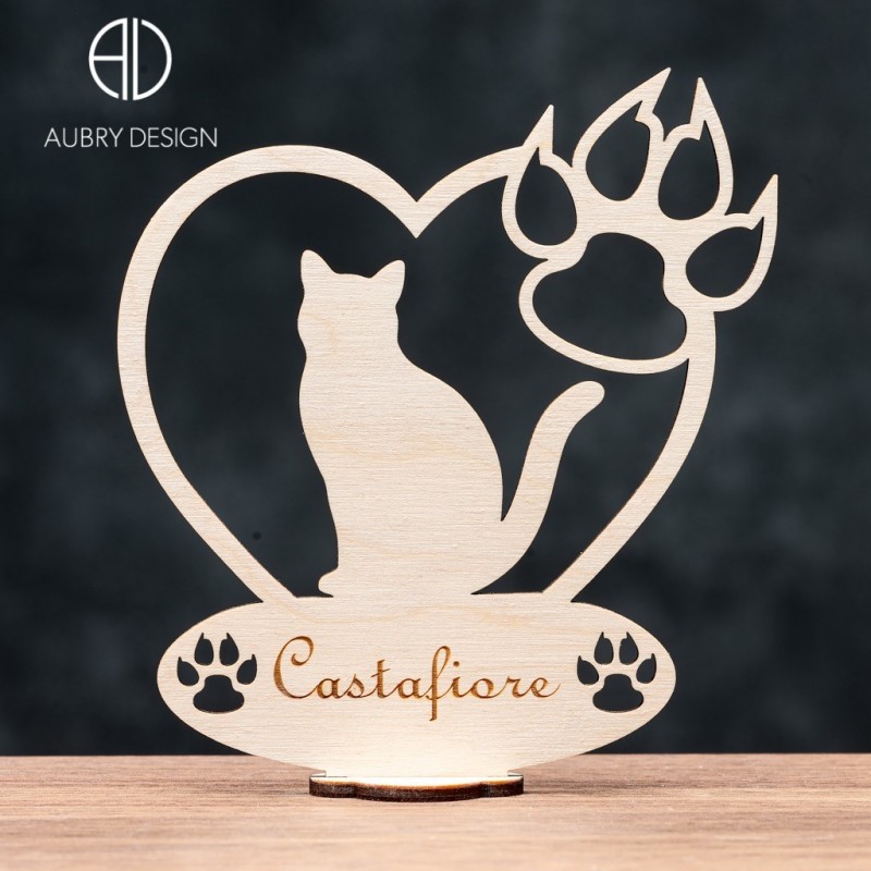 Décoration de table/bibliothèque "Chat"