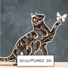 Sculptures 3D en bois